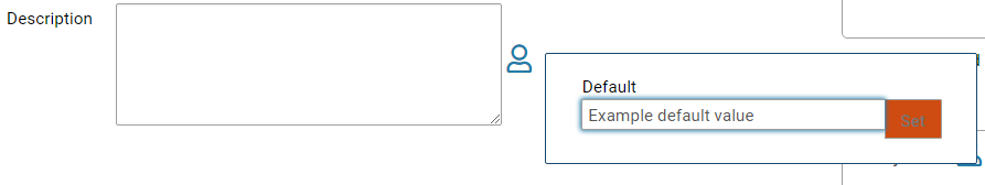 Static Default Value Set for a Field example screen